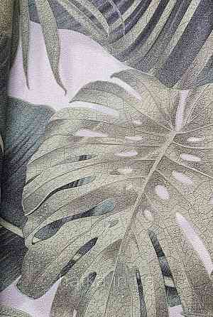 Шпалери вініл на флізеліні гарячого тиснення DU&KA Natura1.06х10 листя монстери пальми зелені салатові Київ