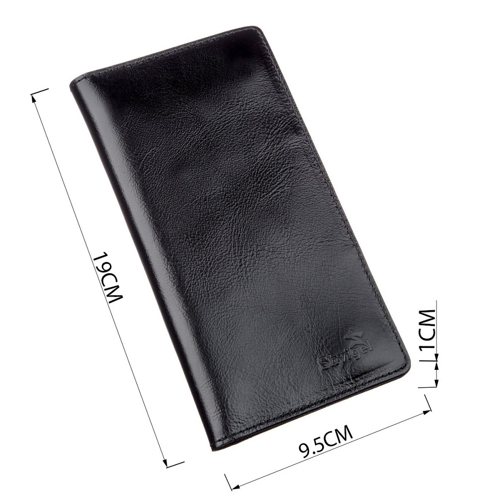 Бумажник мужской вертикальный из кожи алькор SHVIGEL 16195 Черный Киев - изображение 4