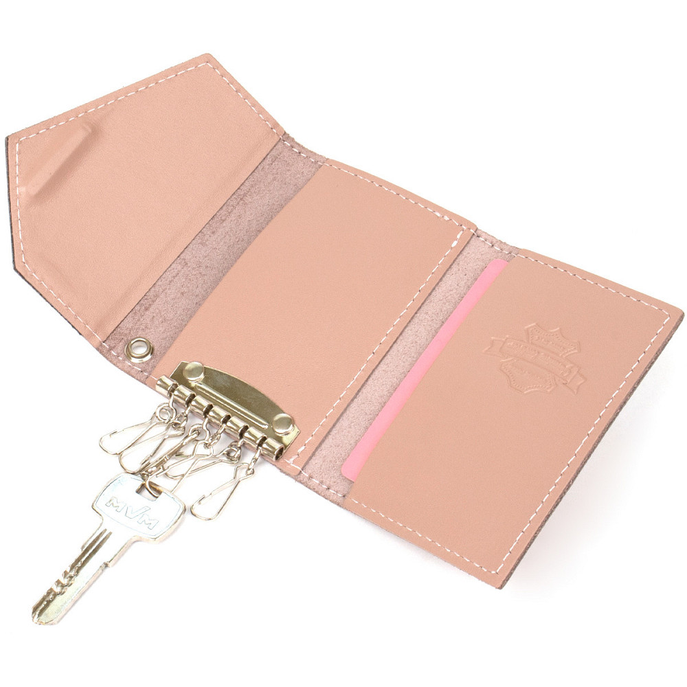 Ключниця з натуральної шкіри GRANDE PELLE 11393 Рожевий Київ - фото 4