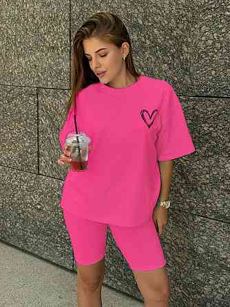 Футболка и велосипедки женские кулир Кораловый XS-S Харьков