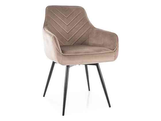 Стілець SERVIO VELVET чорний каркас/темний беж BL.40 Днепр