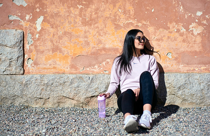 Шейкер спортивний SmartShake Slim 500ml Cotton Pink (Light Lavender) Кам'янське - фото 6