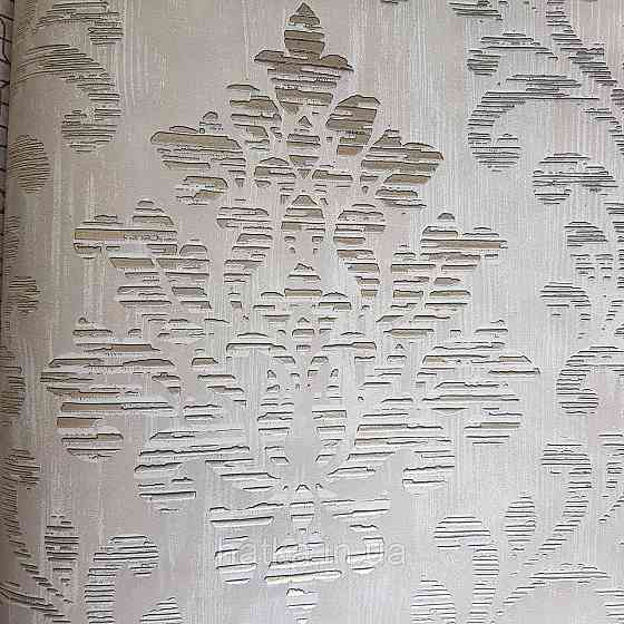 Шпалери флізелінові еко Galerie Metallic FX 0,53Х10 англійські вензелі завитки золотом структурних на бежевому Київ