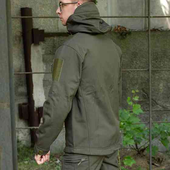 Мужская тактическая демисезонная куртка Soft Shell оливковая, военная куртка софтшелл с подкладкой Львов