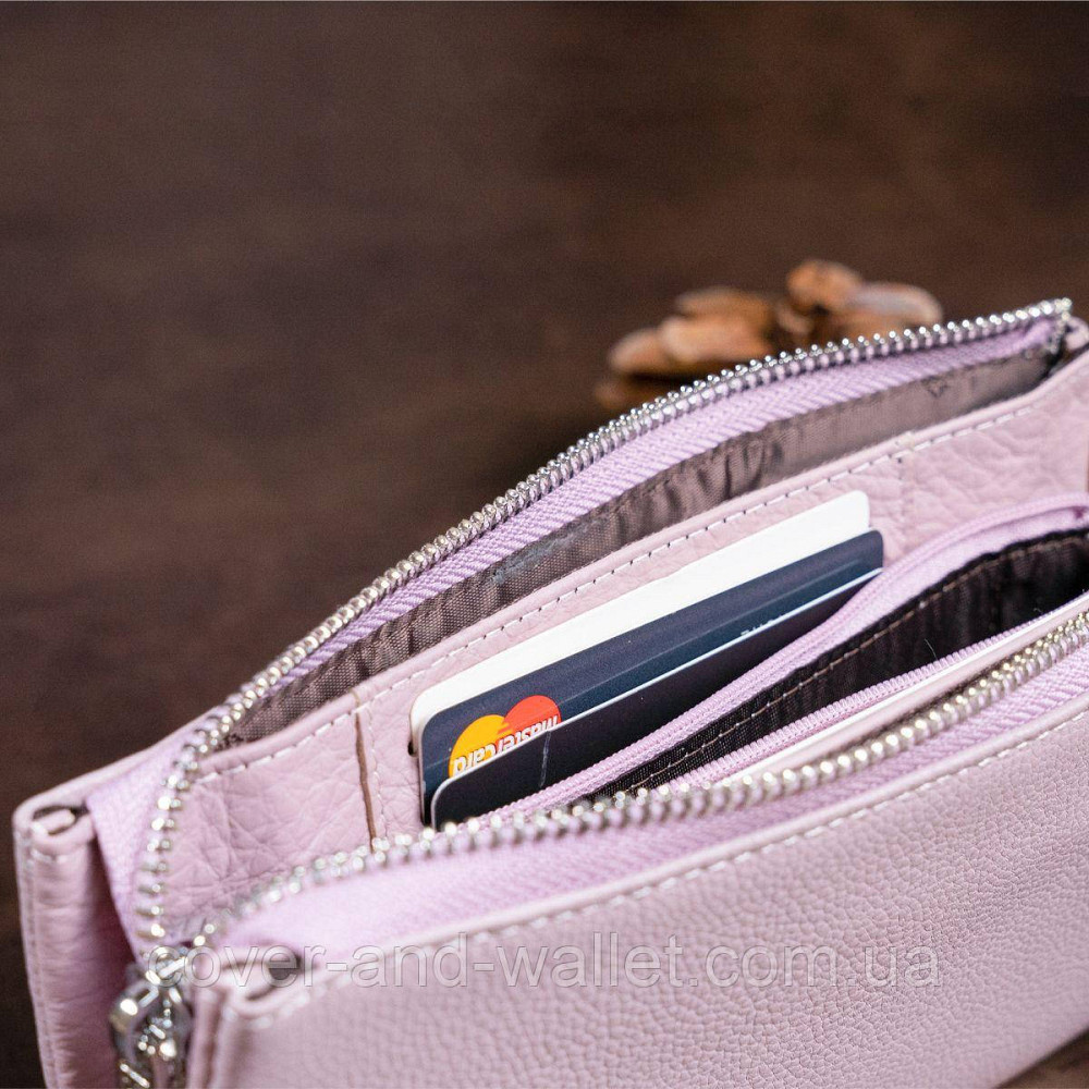 Гарний пудровий жіночий гаманець-клатч із натуральної шкіри ST Leather 008 Київ - фото 8