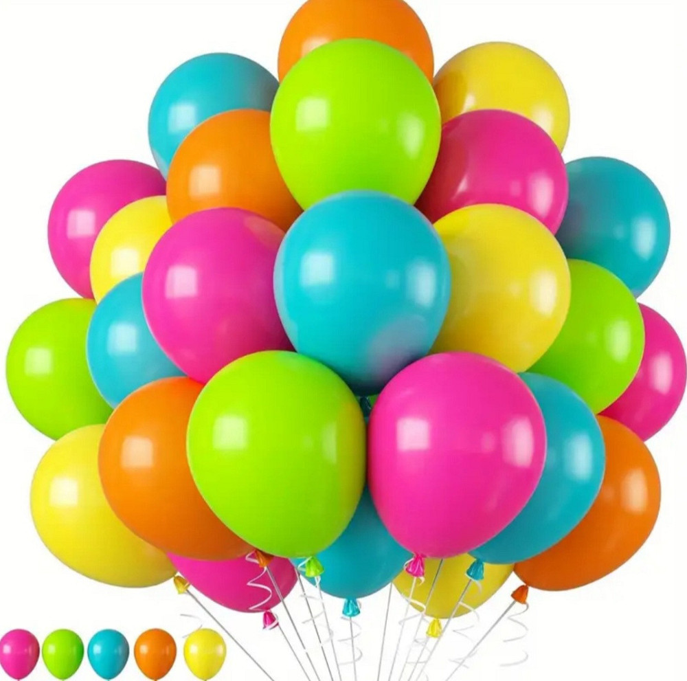 Повітряні кульки набір 50 штук 10 дюймів різнобарвний Київ - фото 1