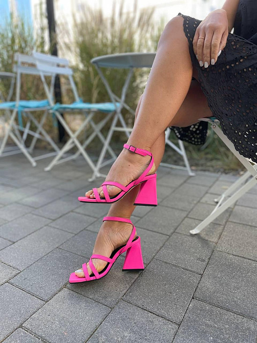 LIRIO Босоніжки жіночі неонові рожеві шкіряні LIRIO L0282/8073-СТ-46 літні / Босоніжки на підбо Коломия - фото 5
