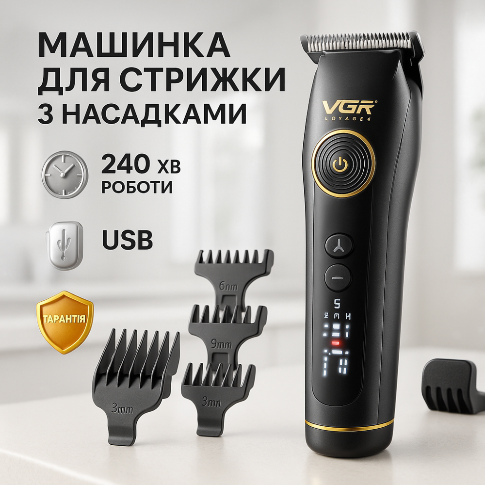 Тример для стрижки акумуляторний професійний, Стильна машинка для стрижки, Тример бездротовий UA-61 Львів - фото 11