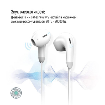Наушники ColorWay 3.5 mm Wired Earphone Sound Wave White (CW-WD04WT) Винница - изображение 12