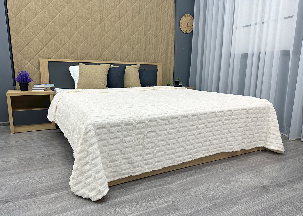 Плед-покривало 200х230 см (+-5см) Молочний (87-241) Київ - фото 4