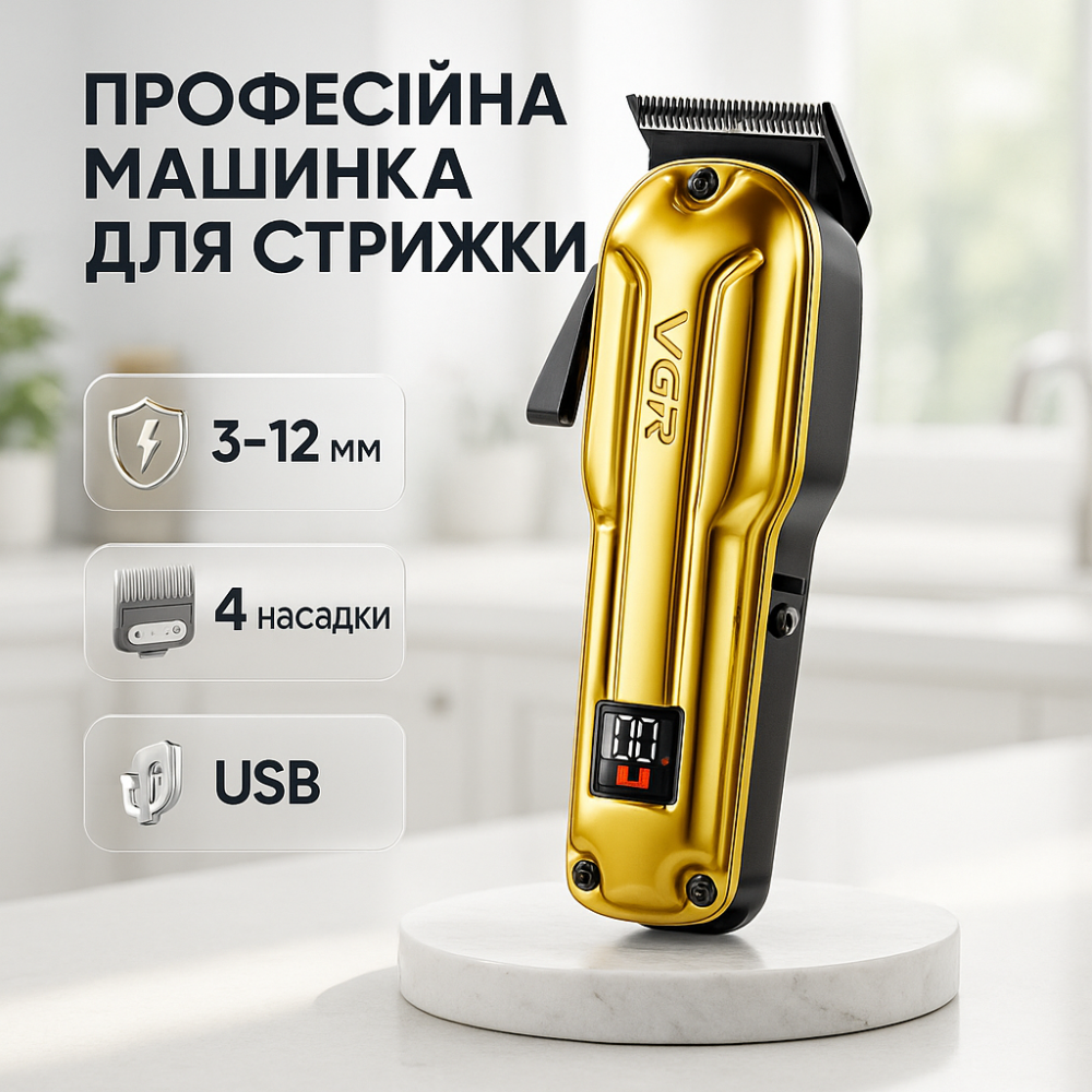 Классная машинка для стрижки волос VGR V-138, Машинка для стрижки волос с хорошим дизайном LA-52 Львов - изображение 16