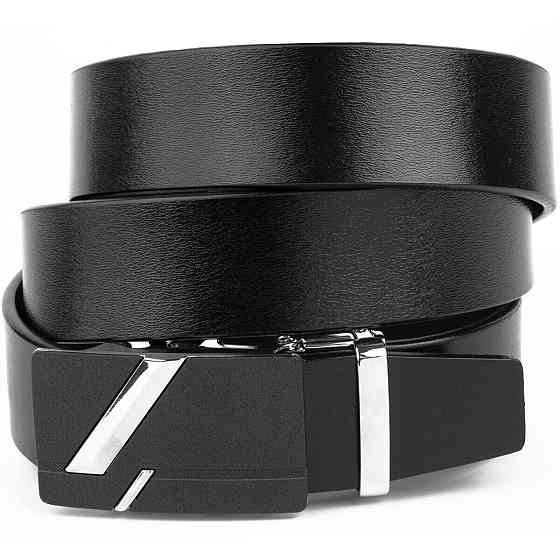 Ремінь чоловічий з чорною матовою пряжкою Vintage 20329 Чорний Київ