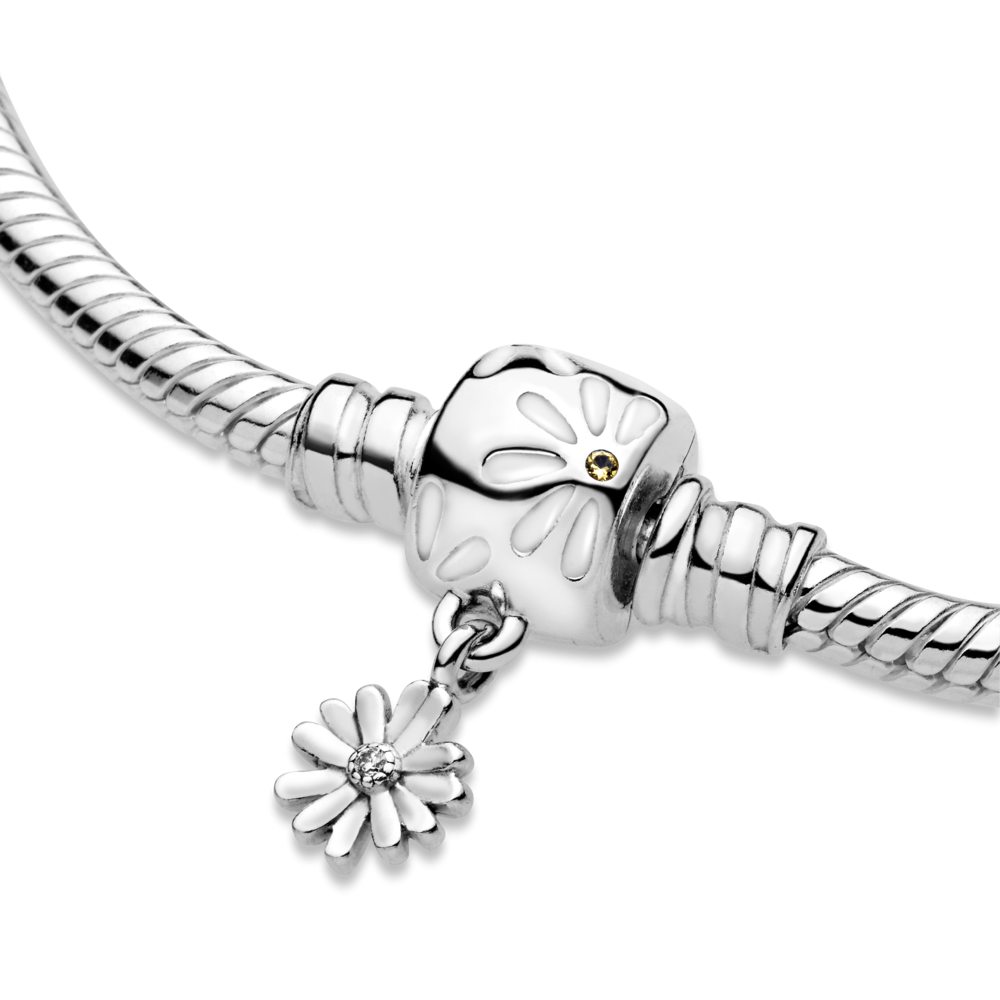 Срібний браслет для намистин Пандора  із підвіскою у формі ромашки598776C01 MasterSem Київ - фото 3