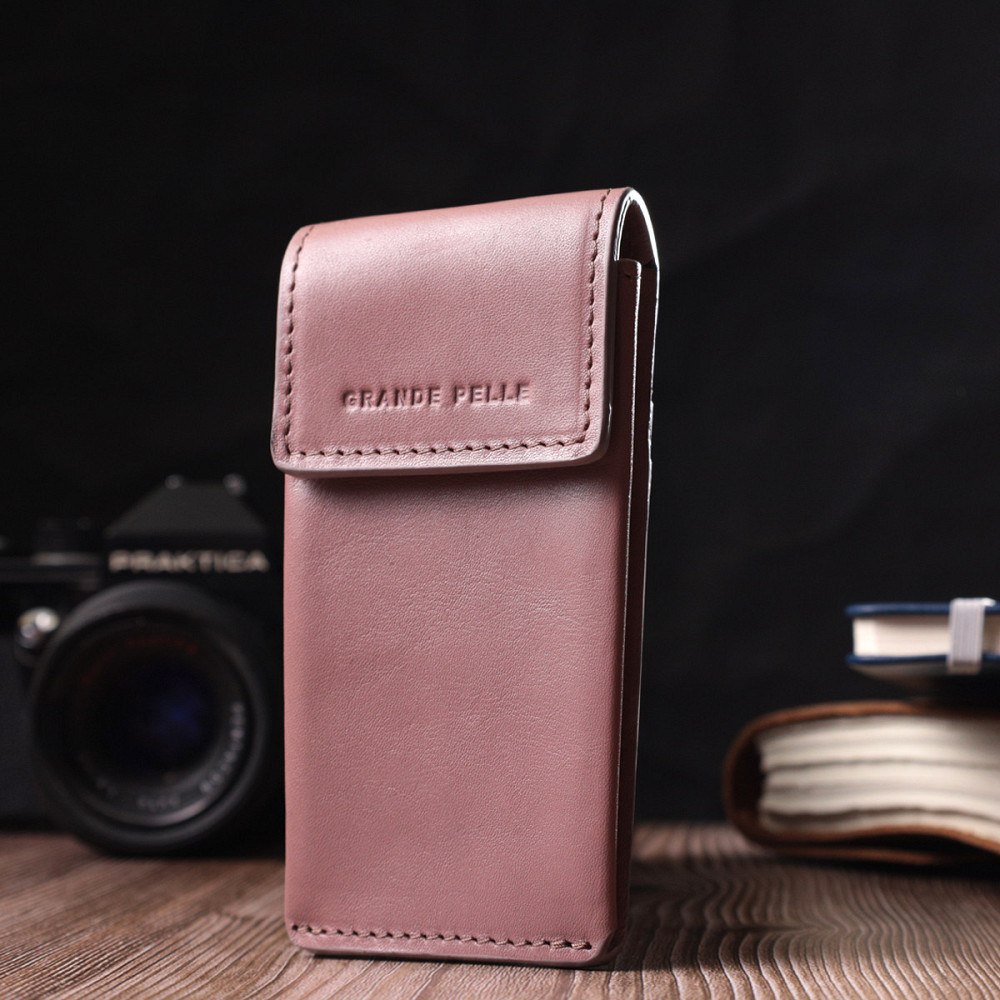 Женская необычная ключница в виде футляра из натуральной кожи GRANDE PELLE 22571 Бежевая Киев - изображение 3