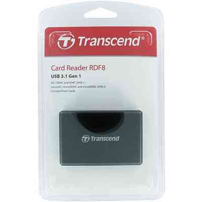 Зчитувач флеш-карт Transcend USB 3.1 Black (TS-RDF8K2) Вінниця