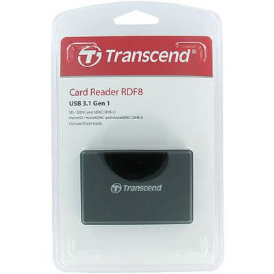 Зчитувач флеш-карт Transcend USB 3.1 Black (TS-RDF8K2) Вінниця - фото 3