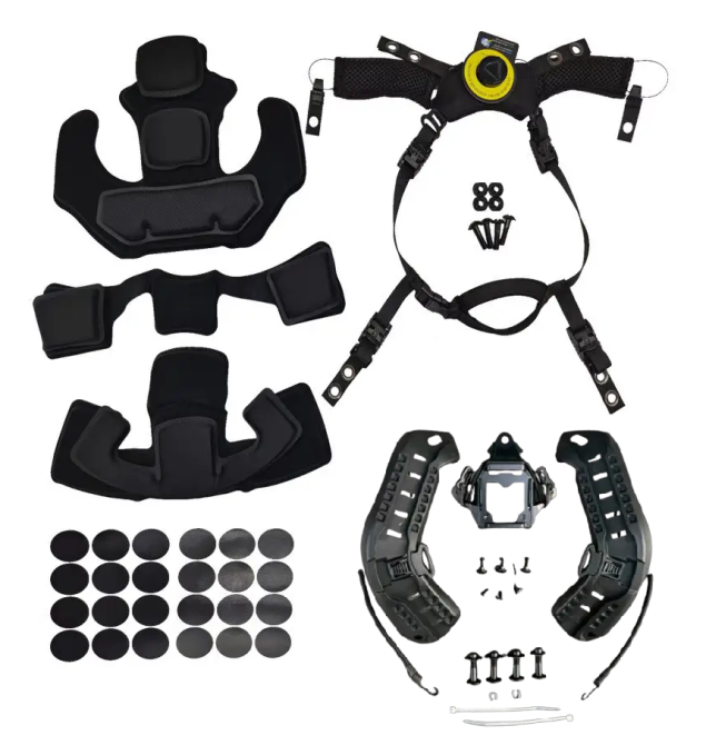 Обвес для шлема MICH подвесная система + защитные подушки + боковые рельсы ARC + шрауд (Черный) Винница - изображение 1