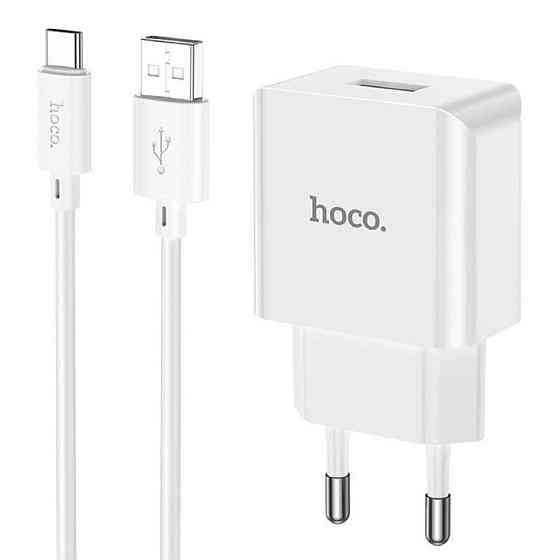 Мережевий зарядний пристрій HOCO C106A Leisure single port charger set(Type-C) White Київ