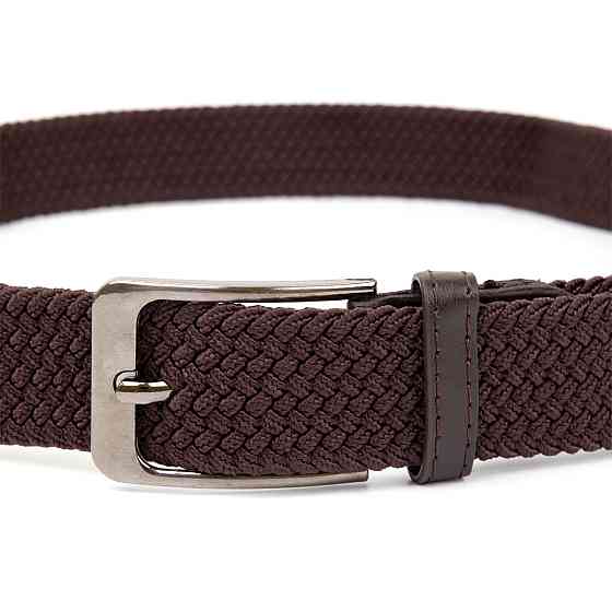 Текстильный мужской ремень классика Vintage 20523 Коричневый Киев