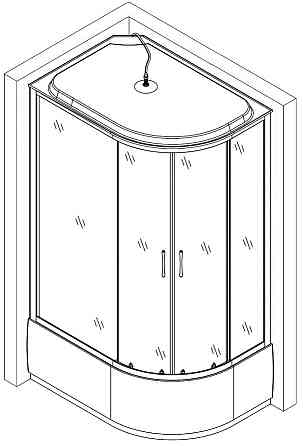Душевой бокс ассиметричный левый OBRA H120FFSL BRAVO (3уп.) (000029094) Киев