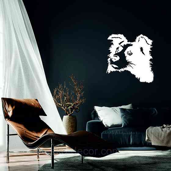 Декоративне настінне Панно «Бордер-Колі», Декор на стіну 50*48 см, Білий Київ