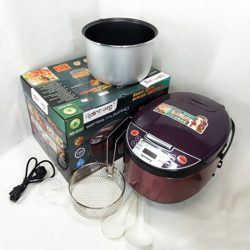 Мультиварка пароварка скороварка качественная Rainberg RB-6207 1500 Вт 6 л, Отличная мультиварка EB-56 Ивано-Франковск - изображение 3