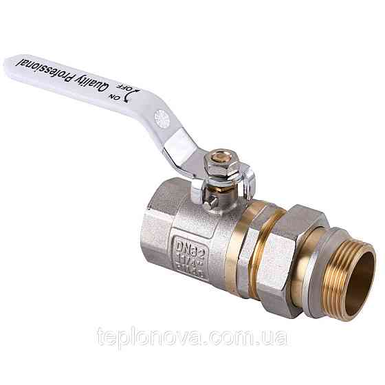 Кран кульовий прямий з американкою Q PROFESSIONAL QP003 PN40 1 1/4| Чернівці