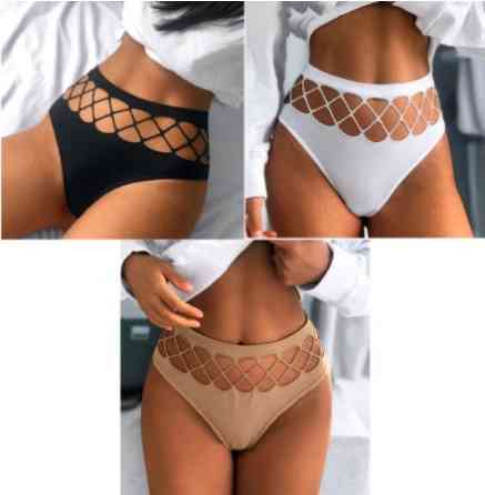 Набір стрінгів (бежеві, чорні, білі) - розмір 42-44, нейлон, спандекс Київ