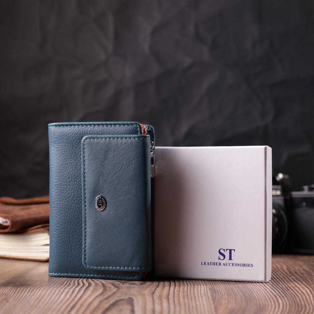 Интересный кошелек для женщин из натуральной кожи ST Leather 22504 Бирюзовый Киев - изображение 1