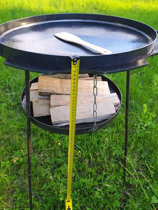 Сковорода з диска борони САДЖ 50 см з кришкою та підставкою для вогню, розбірні ніжки Київ - фото 5