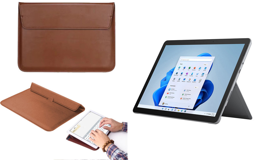 Чохол-конверт VitoCase для Microsoft Surface Go, Go 2, Go 3, з функцією підставки для планшета Коричневий Київ - фото 1