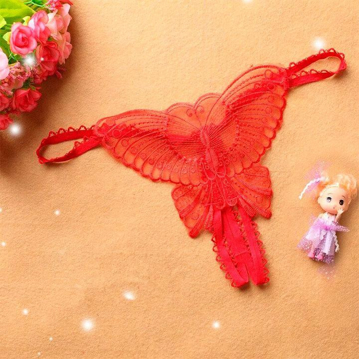 Стрінги метелик - Червоний - XS/S/M - Еротична білизна Вінниця - фото 1