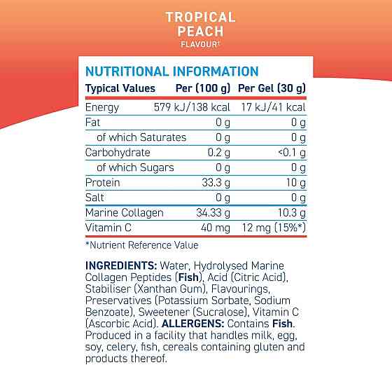 Морський колаген Applied Nutrition Liquid Marine Collagen 10 x 30 г, Ttropical peach Луцьк