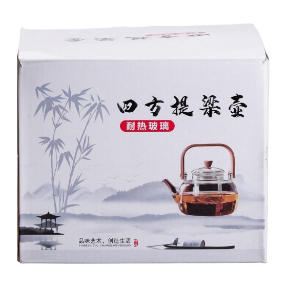 Yiwu Заварник скляний для чаю 0.8 л Заварний чайник для заварювання з дерев'яною ручкою чорний Коломыя