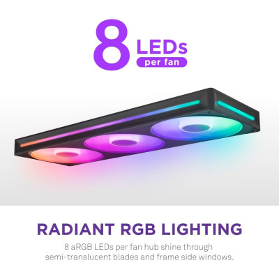 Кулер для корпуса NZXT F360 RGB Core Fan (Single Frame) - Black (RF-U36HF-B1) Винница - изображение 7