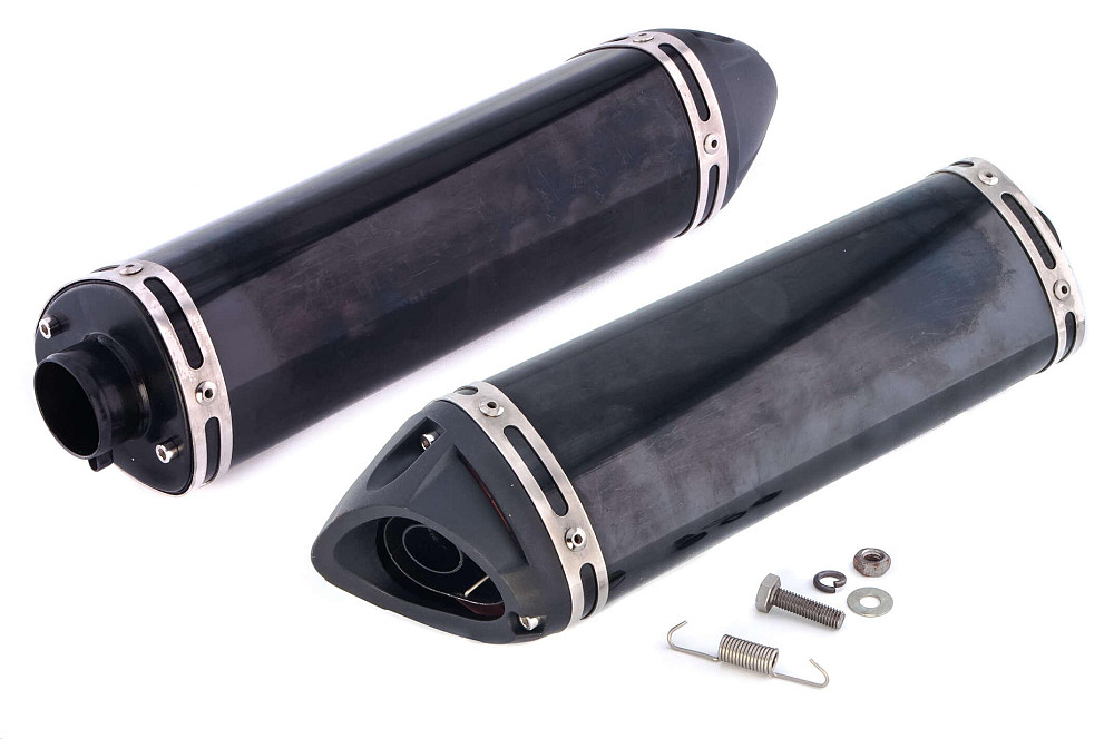 Глушник (тюнінг) 350 mm (нержавіюча сталь, овал, чорний, прямоток mod:3) 118 Київ - фото 1