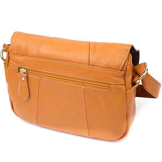 Вместительная повседневная сумка из натуральной кожи для женщин Vintage 22968 Рыжий Киев