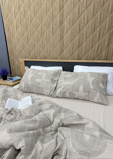 Комплект постельного белья Поплин, Decorator Cotton Lux Collection Branch Евро 220х200 Бежевый (88-132) Киев - изображение 8