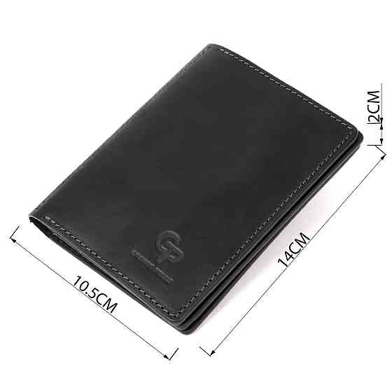 Шкіряна обкладинка для документів GRANDE PELLE 11494 Чорний Київ