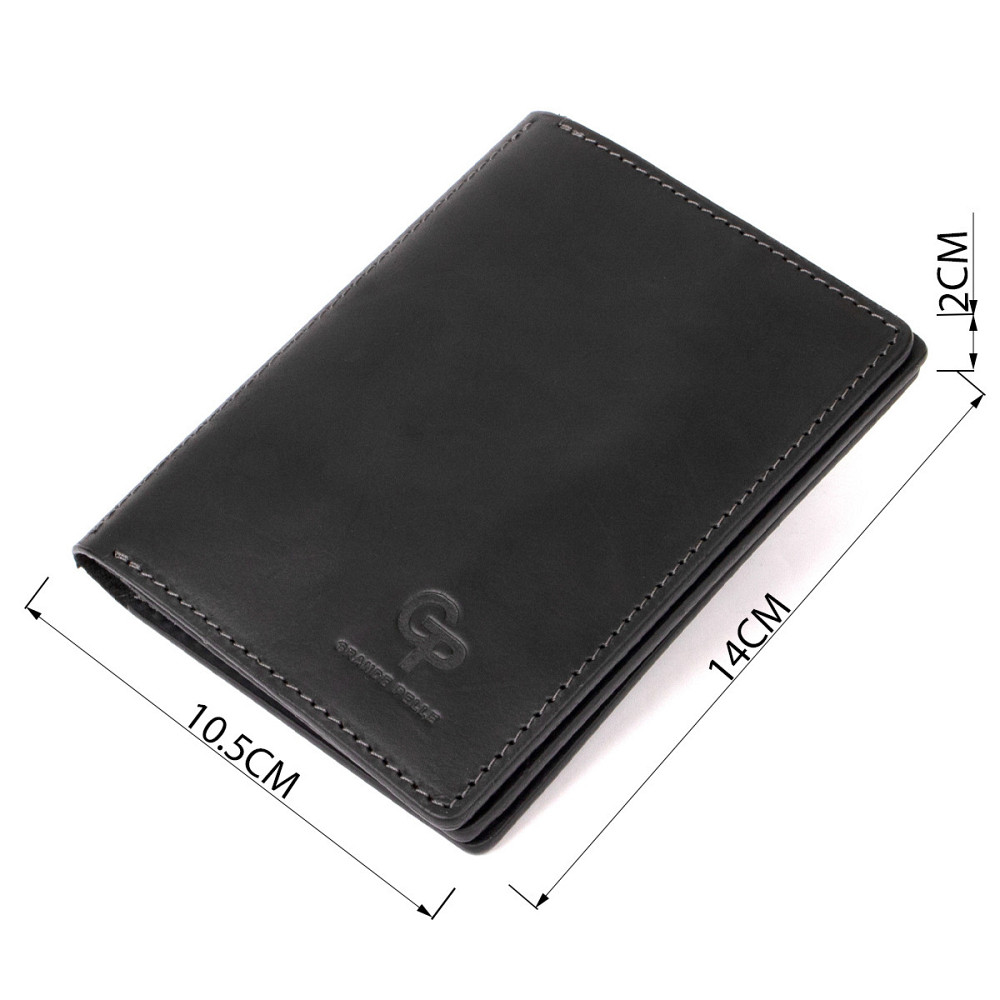 Шкіряна обкладинка для документів GRANDE PELLE 11494 Чорний Київ - фото 6