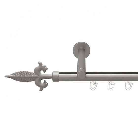 Карниз Orvit Генуя металевий однорядний циліндр на профіль (16 см) профільна труба  Сатин 19 мм 300 см Львов