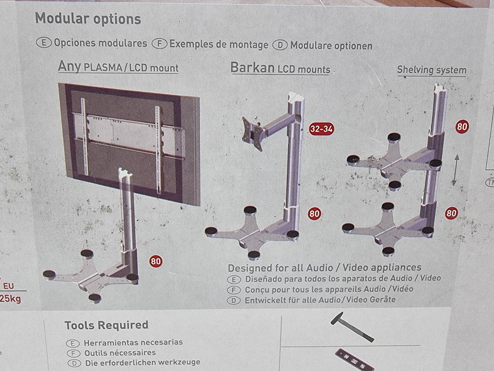 Кронштейн настінний + полиця для аудіо апаратури Barkan lcd mount 80 Луцк - изображение 6