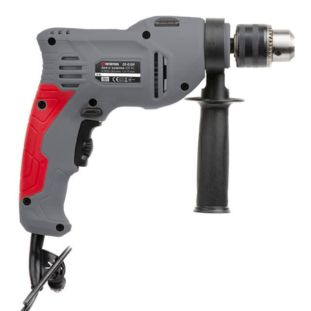 Дриль ударний INTERTOOL DT-0109, 0,6 кВт, 0-3000 об/хв, 1,5-13 мм, реверс - електродриль з високими обертами Львів - фото 4
