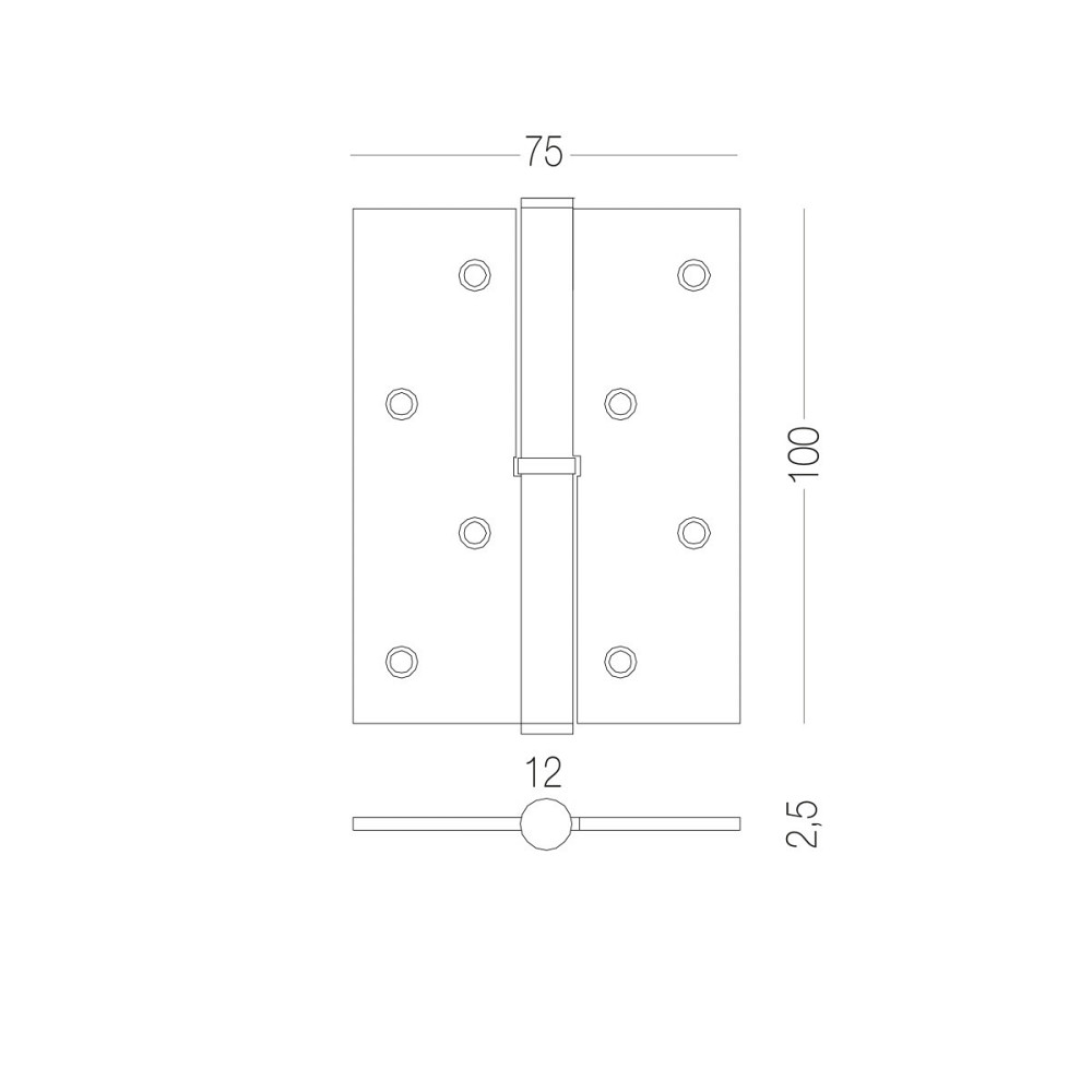 ЗАВІСА ДЛЯ ДВЕРЕЙ З'ЄМНА ЛІВА B-100L SB МАТОВА ЛАТУНЬ Київ - фото 2