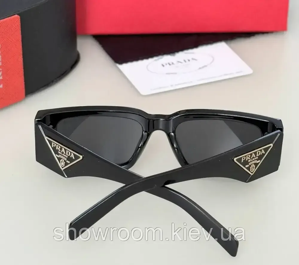 Жіночі брендові сонцезахисні окуляри Prada (9782) black Київ - фото 3