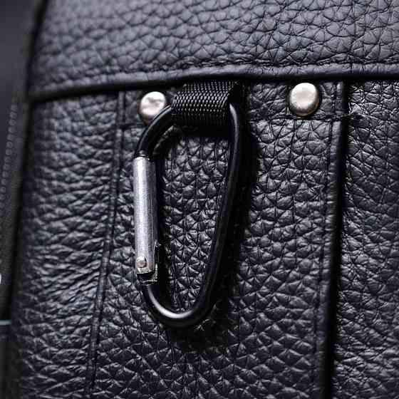 Чоловіча сумка на пояс із натуральної шкіри Чорний (Vintage) Київ