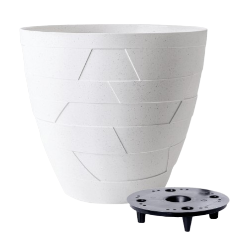 Вазон Керамо зі вставкою 36,5*32,5см біла троянда бетон Алеана Житомир - фото 2