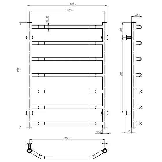 Рушникосушарка UNIO LT ЕU 700-500-7 Лесенка Трапеция электро (000029915) Киев