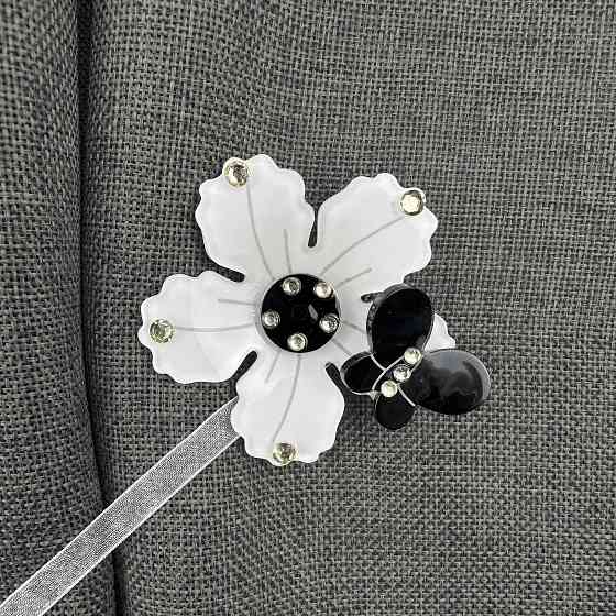 Магніти для штор і гардин Весна набір 2 шт Білий з чорним (81-313) Київ