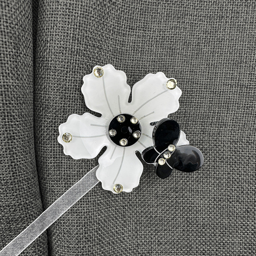 Магниты для штор и гардин Весна набор 2 шт Белый с черным (81-313) Киев - изображение 3